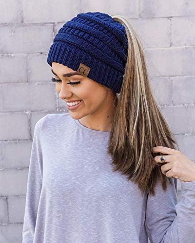 Ponytail Beanie & Gloves Matching Set by Funky Junque
