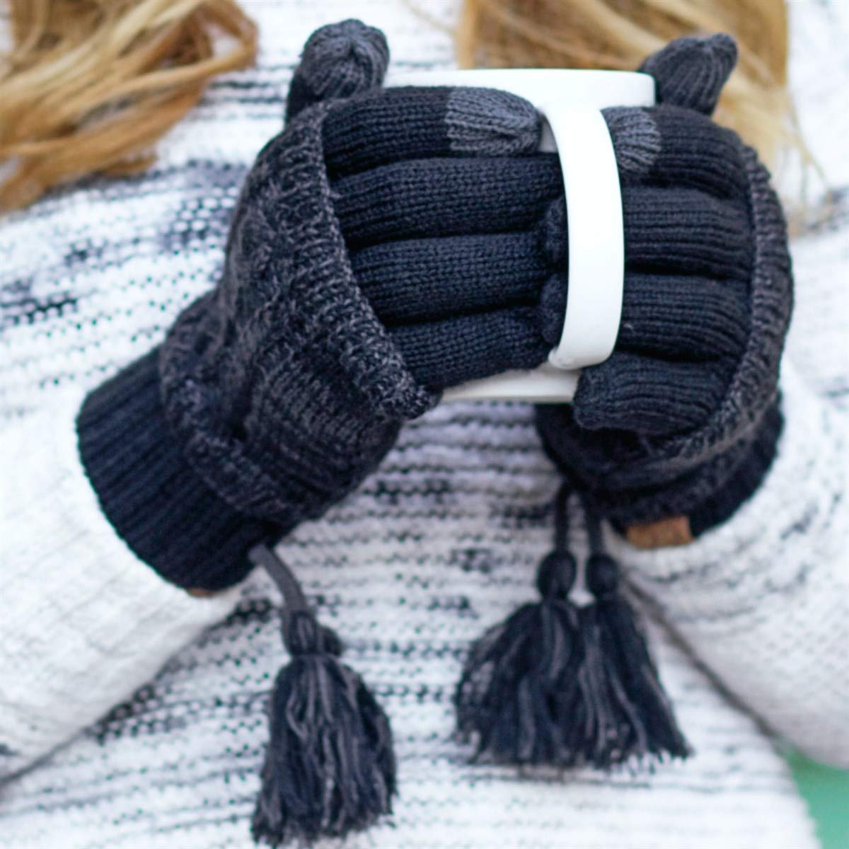 Leopard Print Pom Gloves by Funky Junque