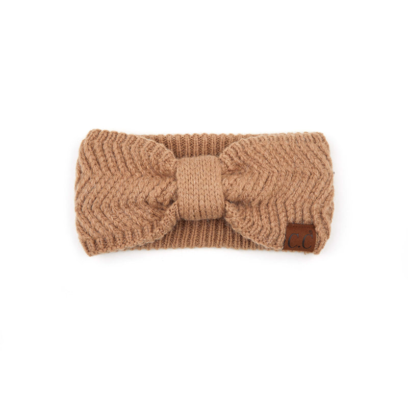 Womens Headwrap Soft Knit Warm Ear Warmer Bow Turban Style Headband