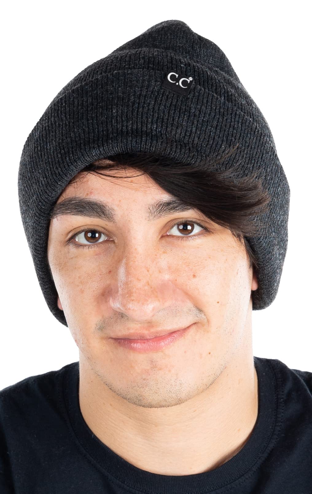 Mens Solid Cuff Knit Beanie