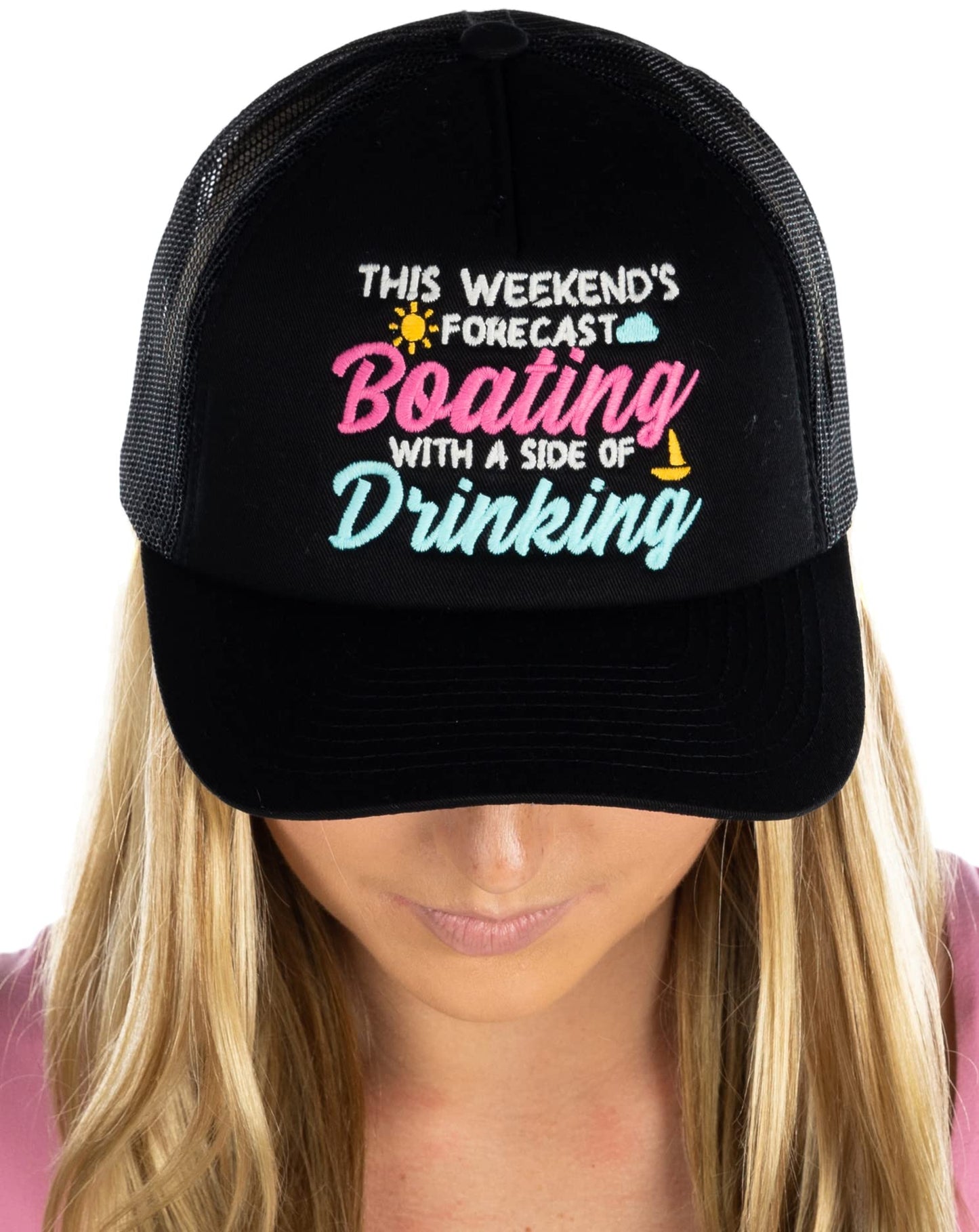 Boating & Drinking Trucker Hats by Funky Junque