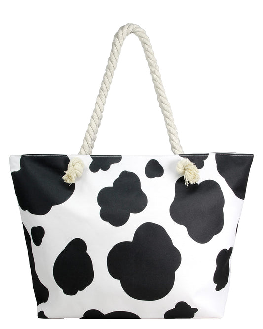 Cattle Print Beach Tote by Funky Junque