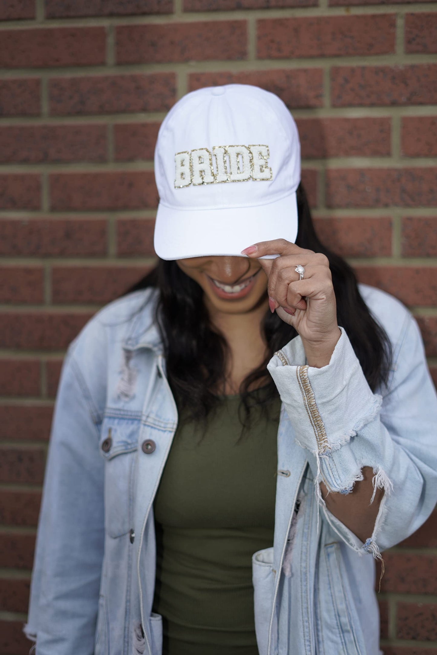 Bridal Chenille Patch Cotton Baseball Cap by Funky Junque