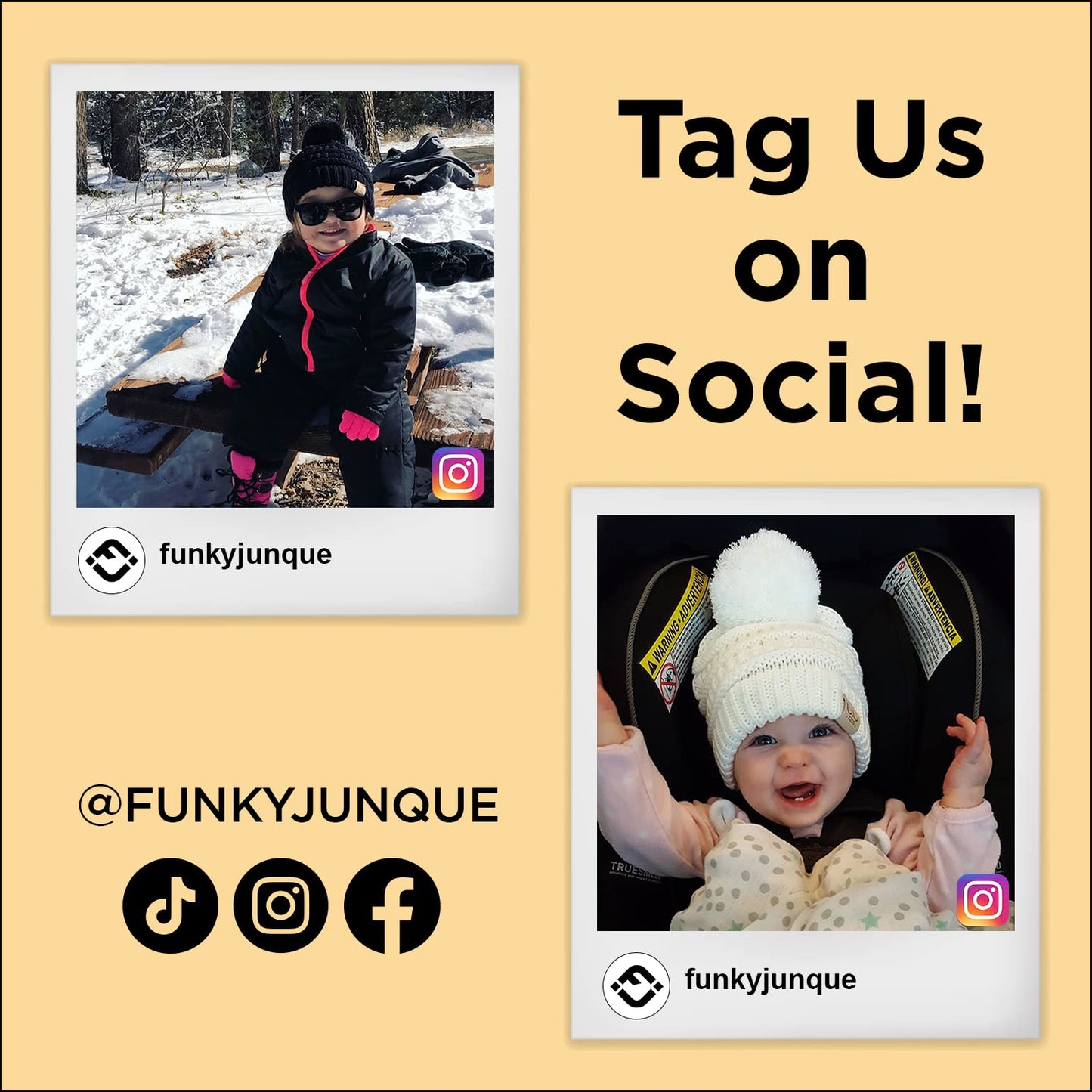 Kids Pom Beanie by Funky Junque