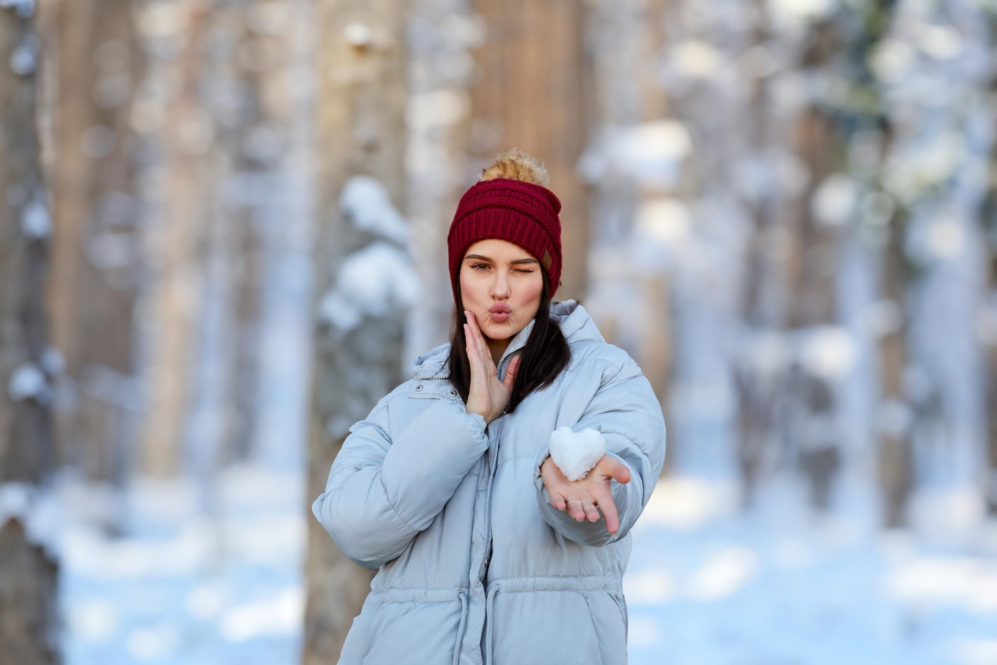 Ribbed Cable Knit Natural Faux Fur Pom Beanie