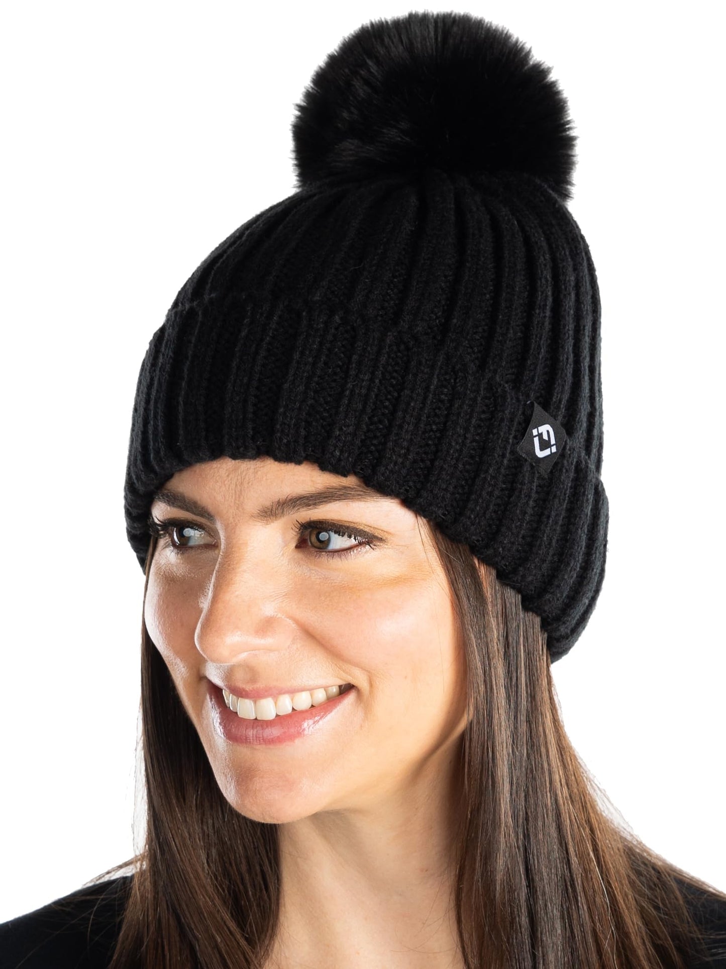 Detachable Faux Fur Pom Beanie by Funky Junque