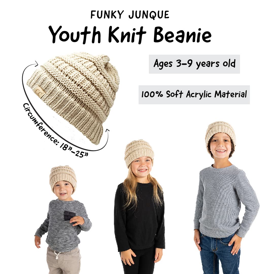 Big Kids Solid Ribbed Beanie Hat