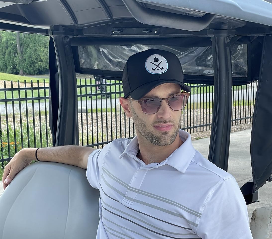 Cross Golf Clubs Six Panel Performance Golf Hats by Funky Junque