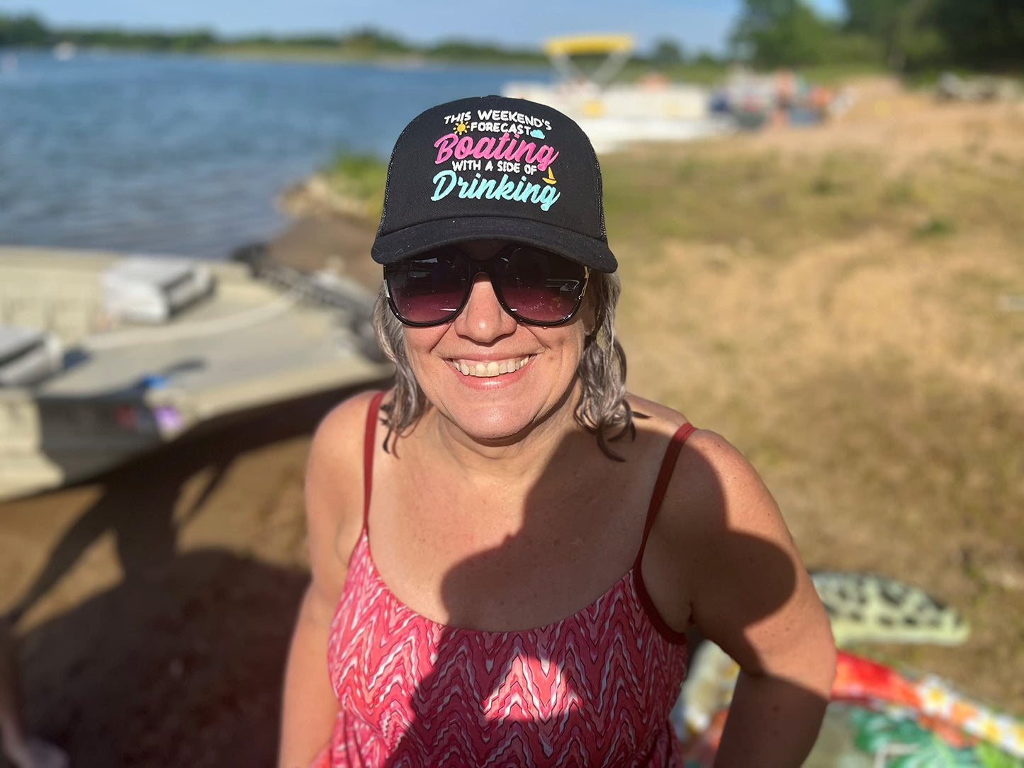 Boating & Drinking Trucker Hats by Funky Junque
