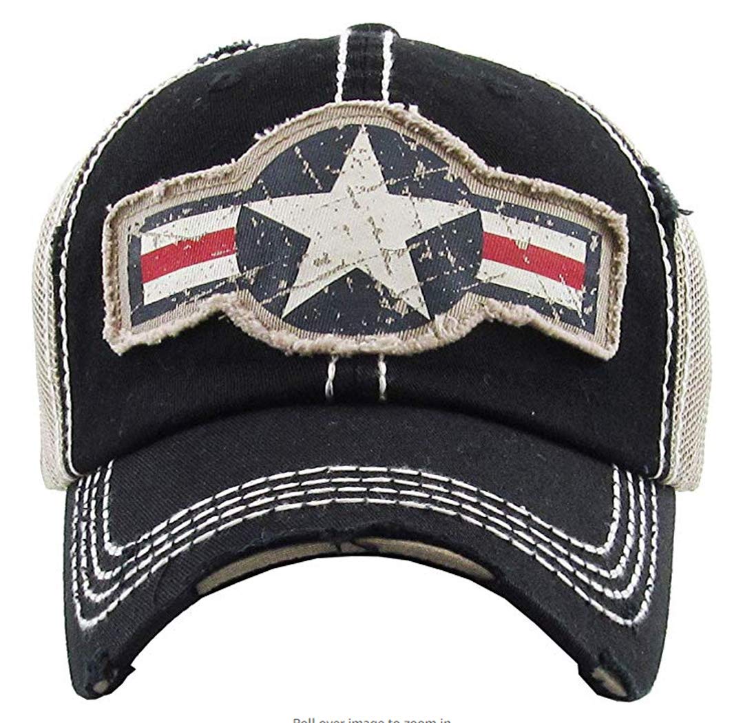 Air Force Star Distressed Baseball Cap by Funky Junque