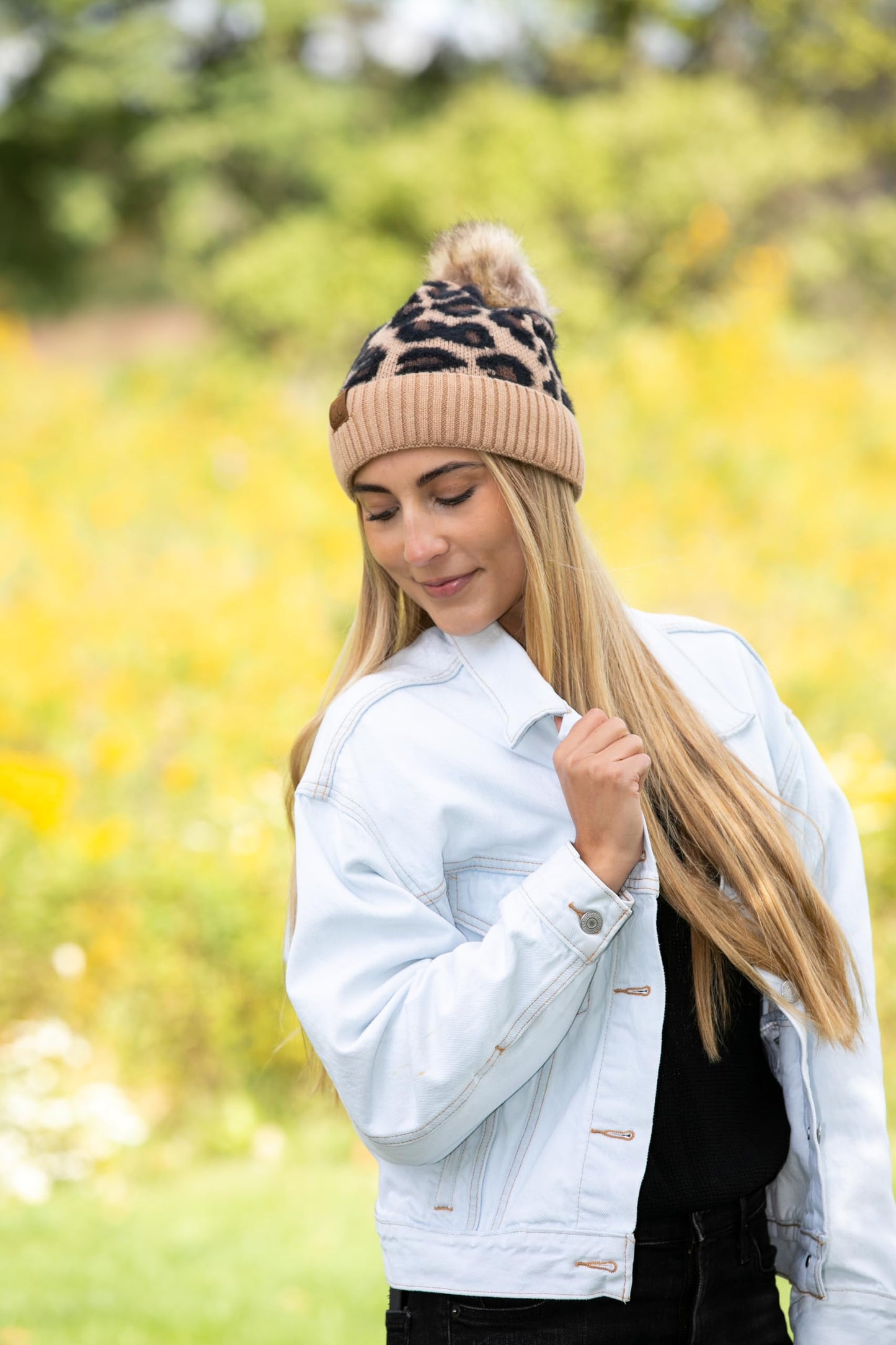 Animal Print Pom Beanie by Funky Junque