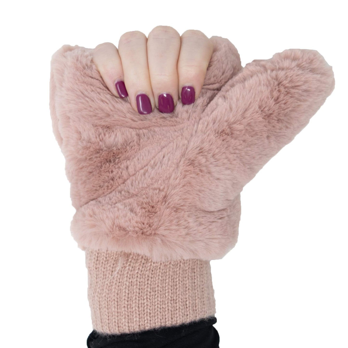 Faux Fur Convertible Mittens by Funky Junque