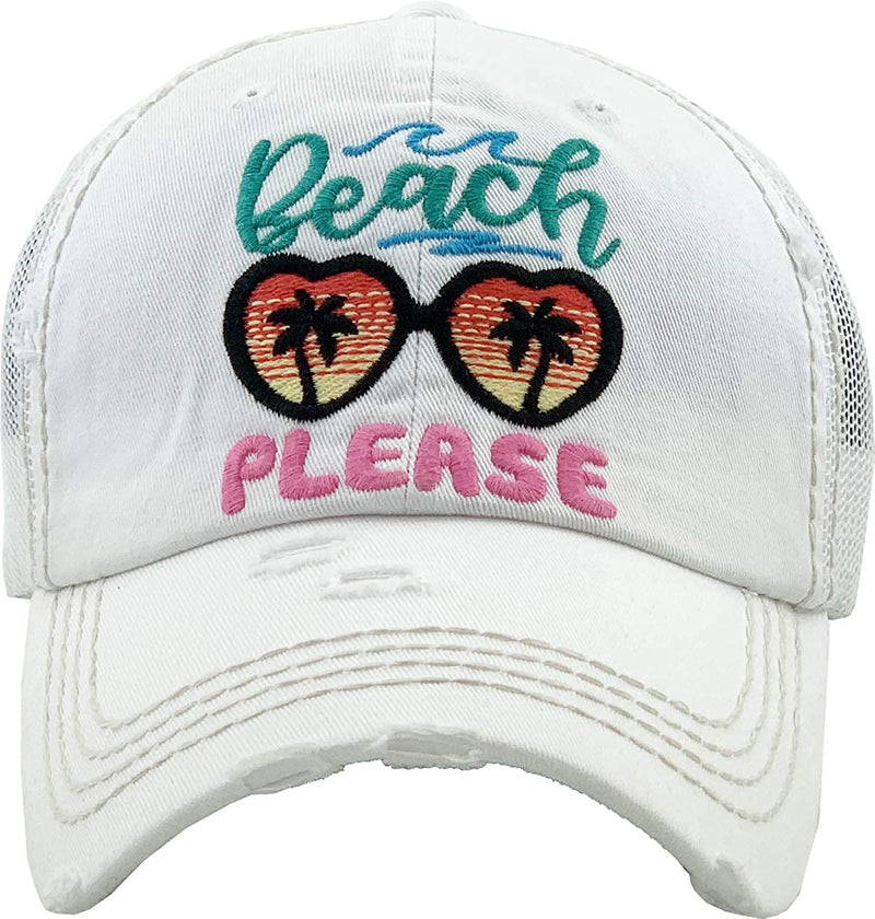 Distressed Patch Hat - Beach Please