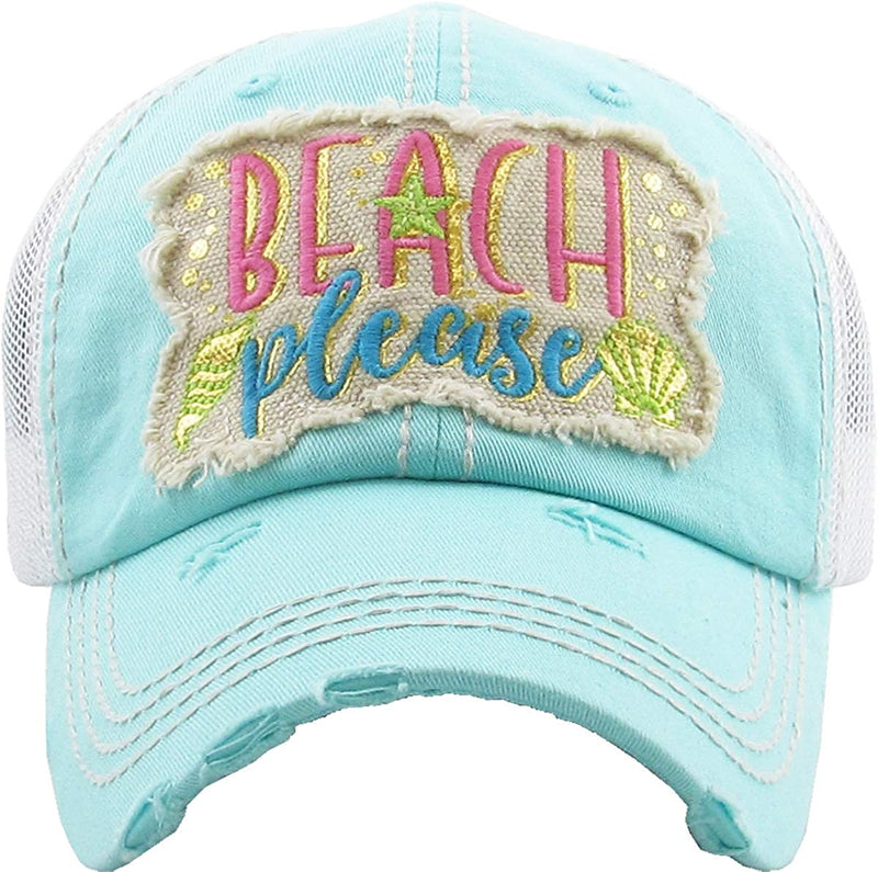 Distressed Patch Hat - Beach Please