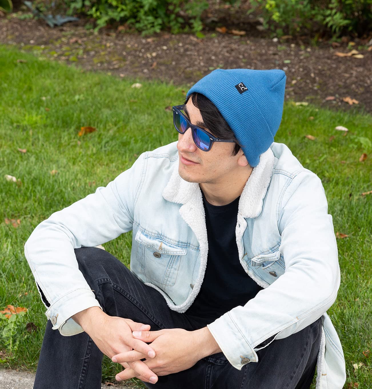 Mens Solid Cuff Knit Beanie