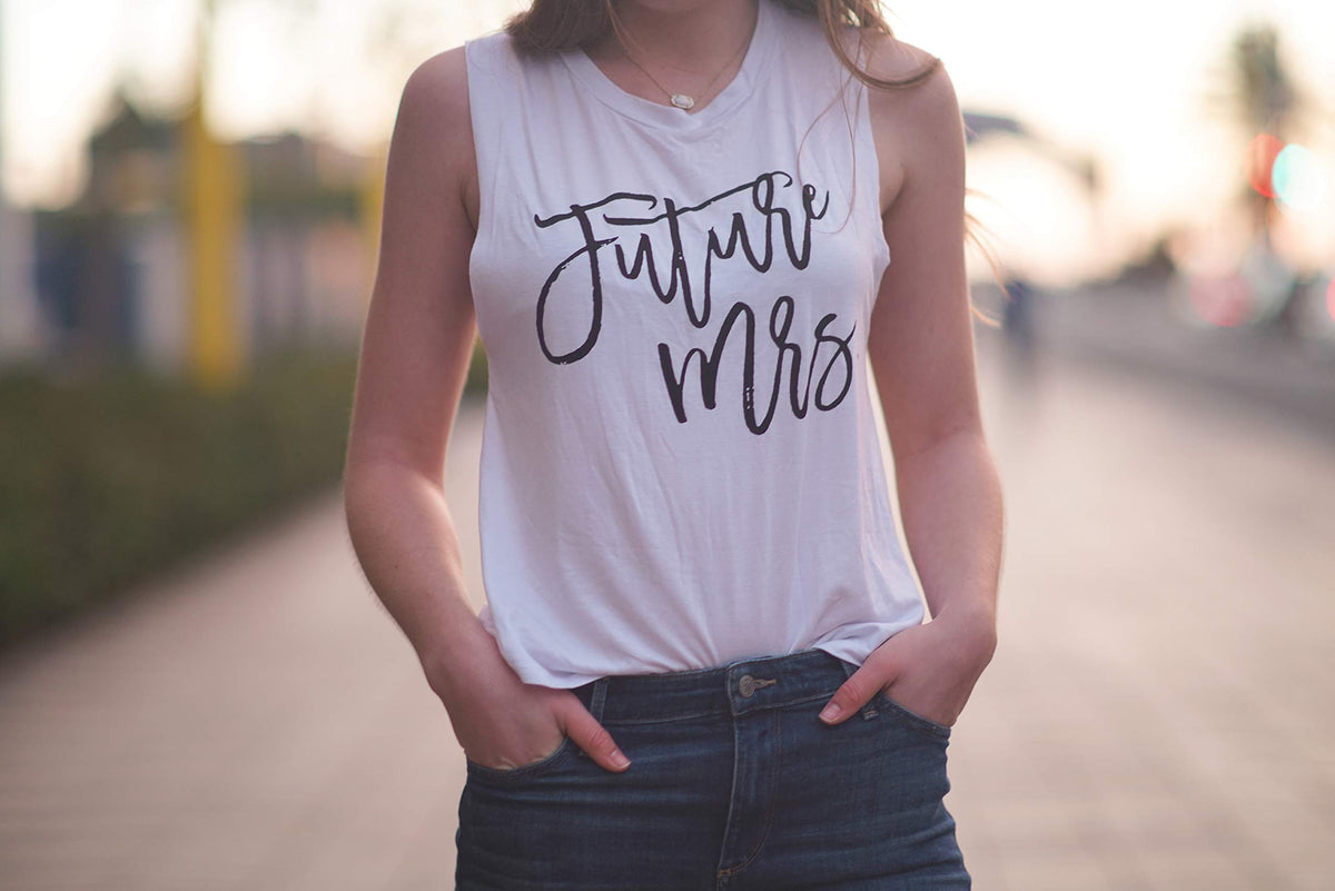 Funky Junque Womens Bride Tank Top Wifey Bridal Wedding Bachelorette Party Shirt