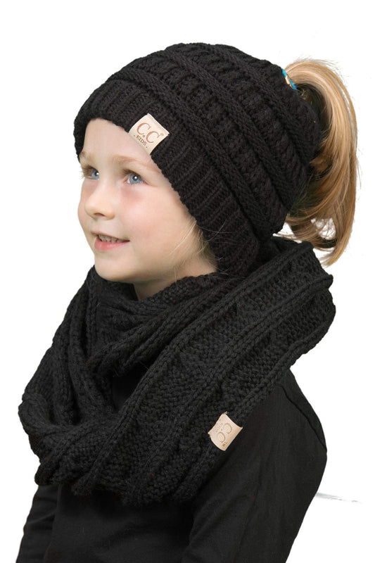 Kids Beanie & Infinity Scarf Matching Set by Funky Junque