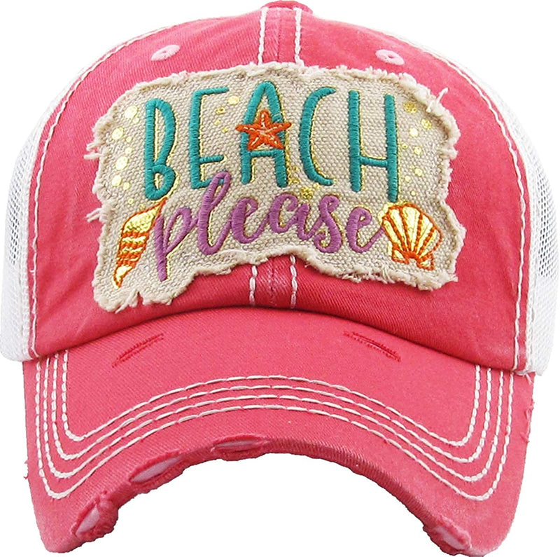 Distressed Patch Hat - Beach Please