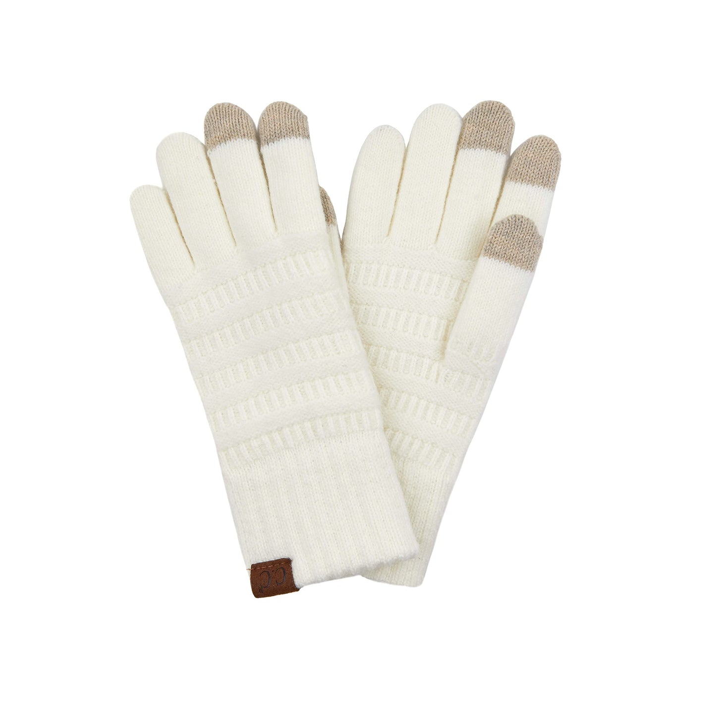 Garter Knit Slim Smart Tip Gloves by Funky Junque