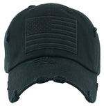 Distressed Baseball Cap -American Flag