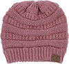C.C. Classic Fit Cable Knit Beanie - Solid Colors