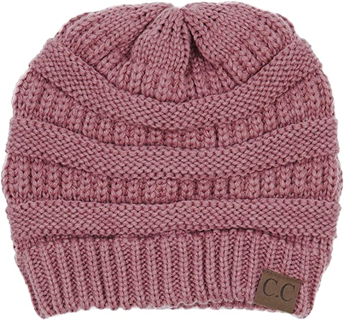 C.C. Classic Fit Cable Knit Beanie - Solid Colors