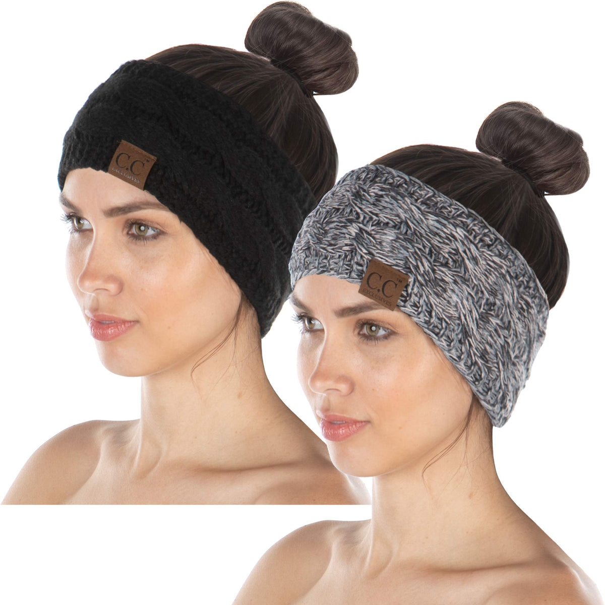 Funky Junque Exclusives Womens Head Wrap Lined Headband Stretch Knit Ear Warmer