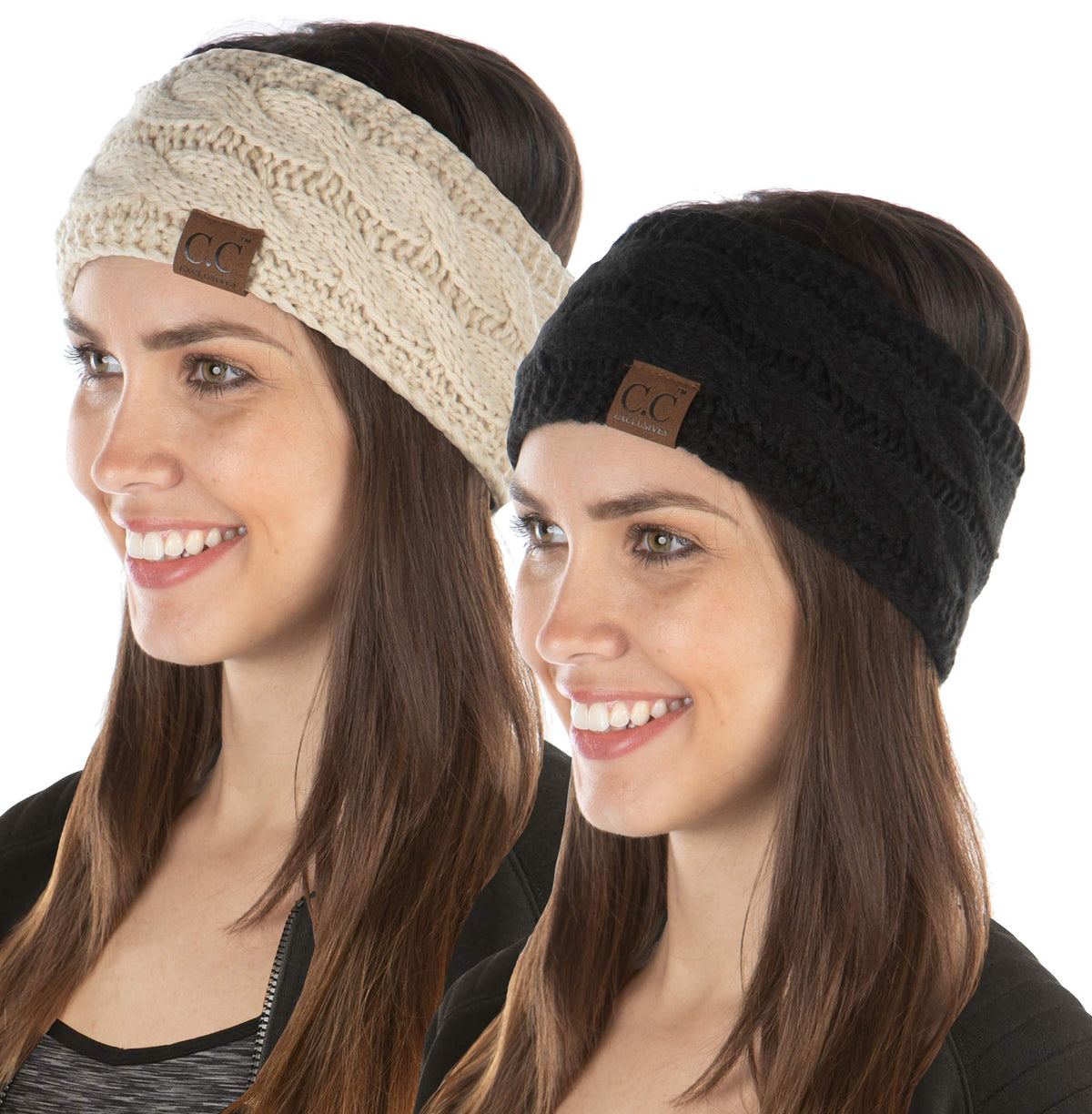 Funky Junque Exclusives Womens Head Wrap Lined Headband Stretch Knit Ear Warmer
