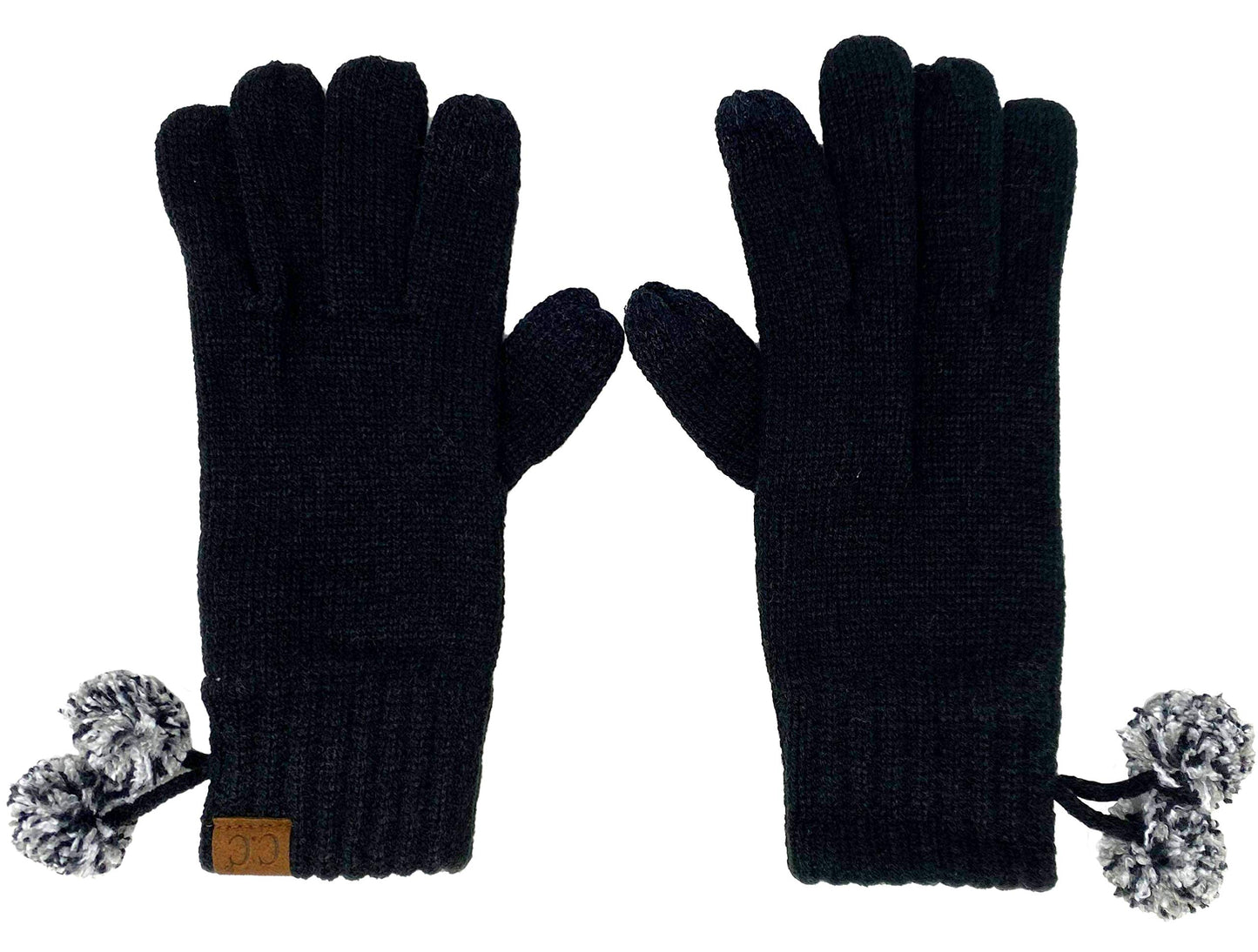 Leopard Print Pom Gloves by Funky Junque