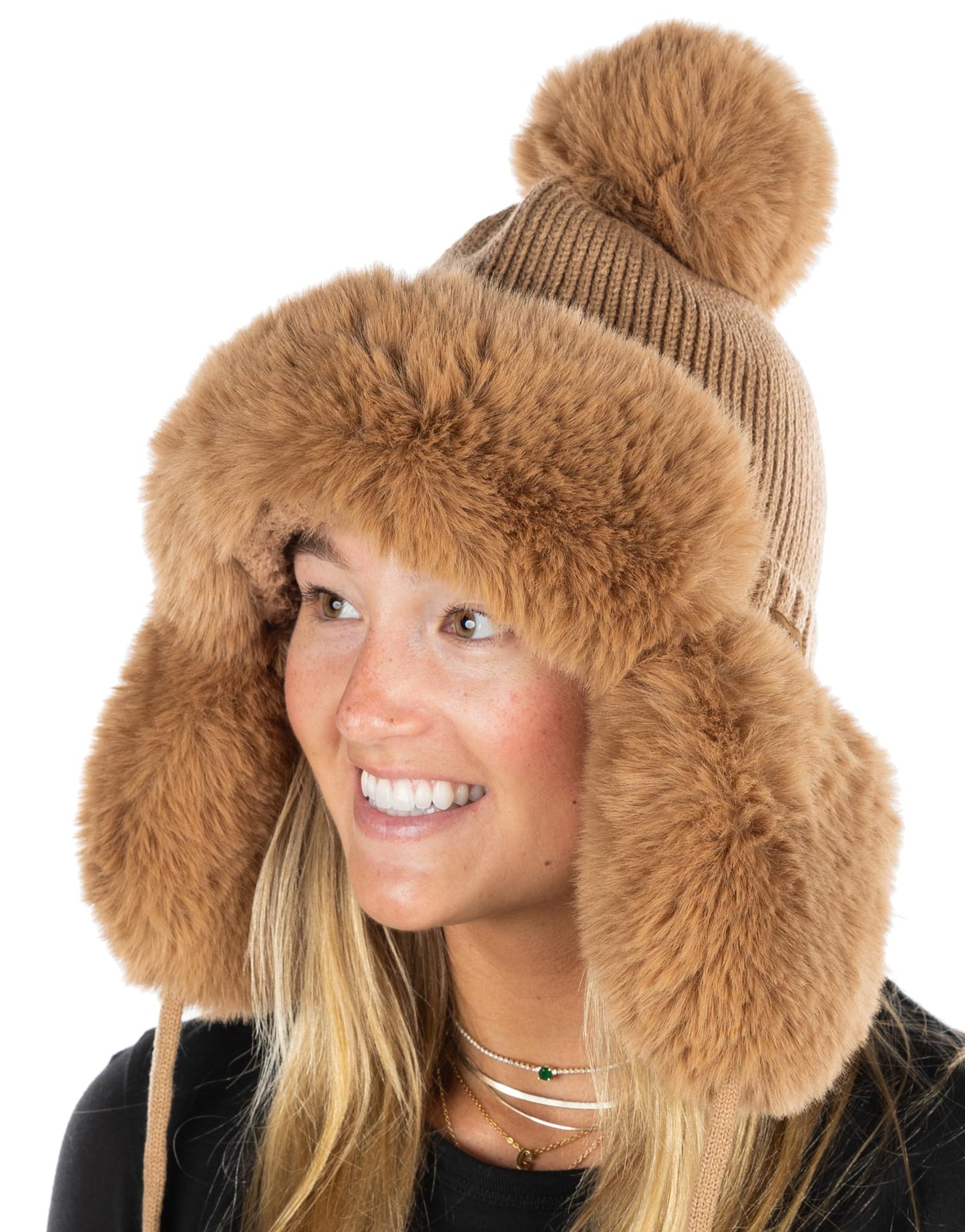 Fluffy Knit Trapper Hat by funky junque