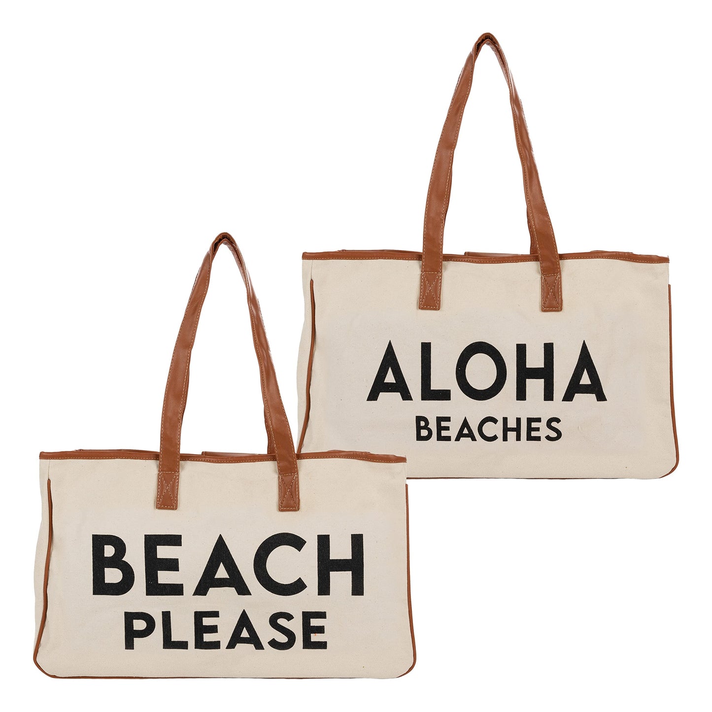 Oversized Constructed Canvas Cotton Tote Bag by Funky Junque