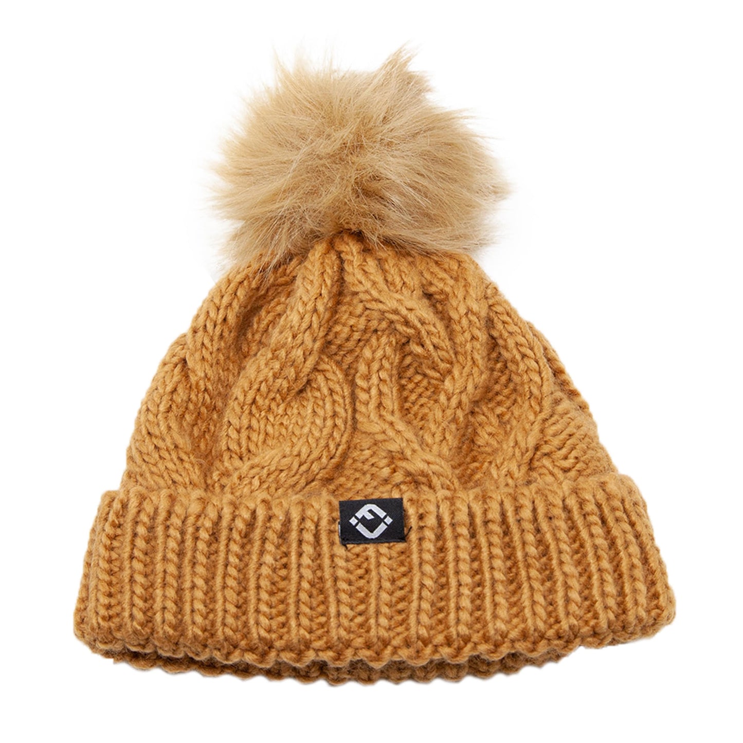 Baby Cable Knit Fleece Lined Pom Beanie by Funky Junque