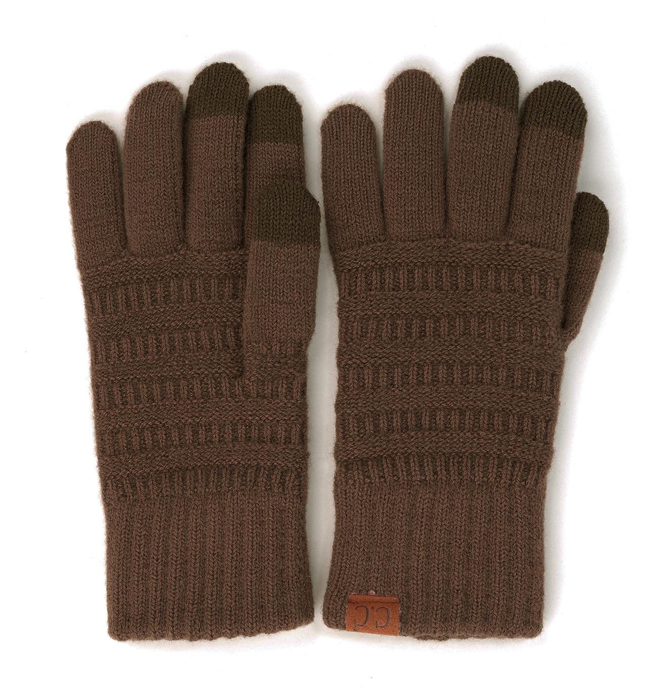 Garter Knit Slim Smart Tip Gloves by Funky Junque