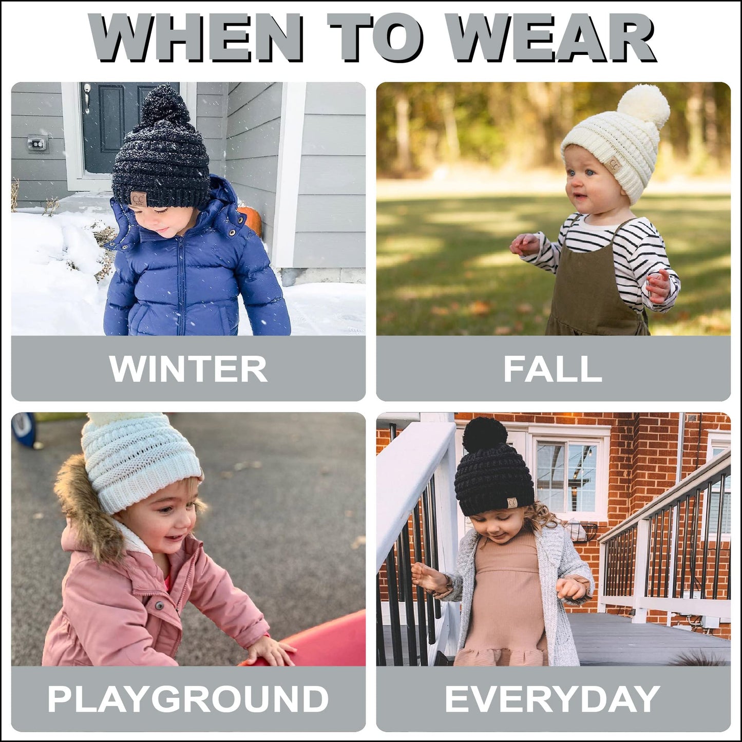 Kids Pom Beanie by Funky Junque