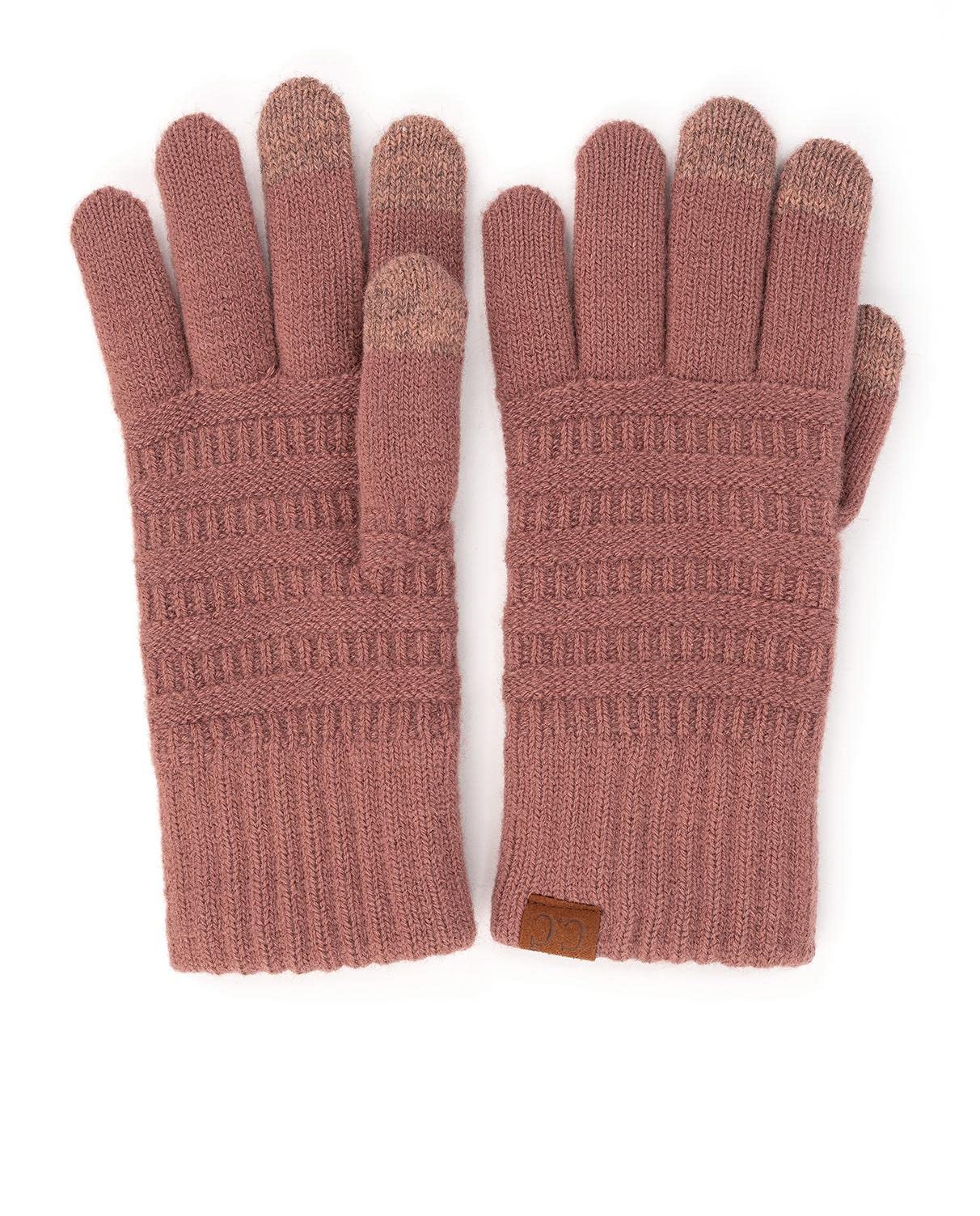 Garter Knit Slim Smart Tip Gloves by Funky Junque