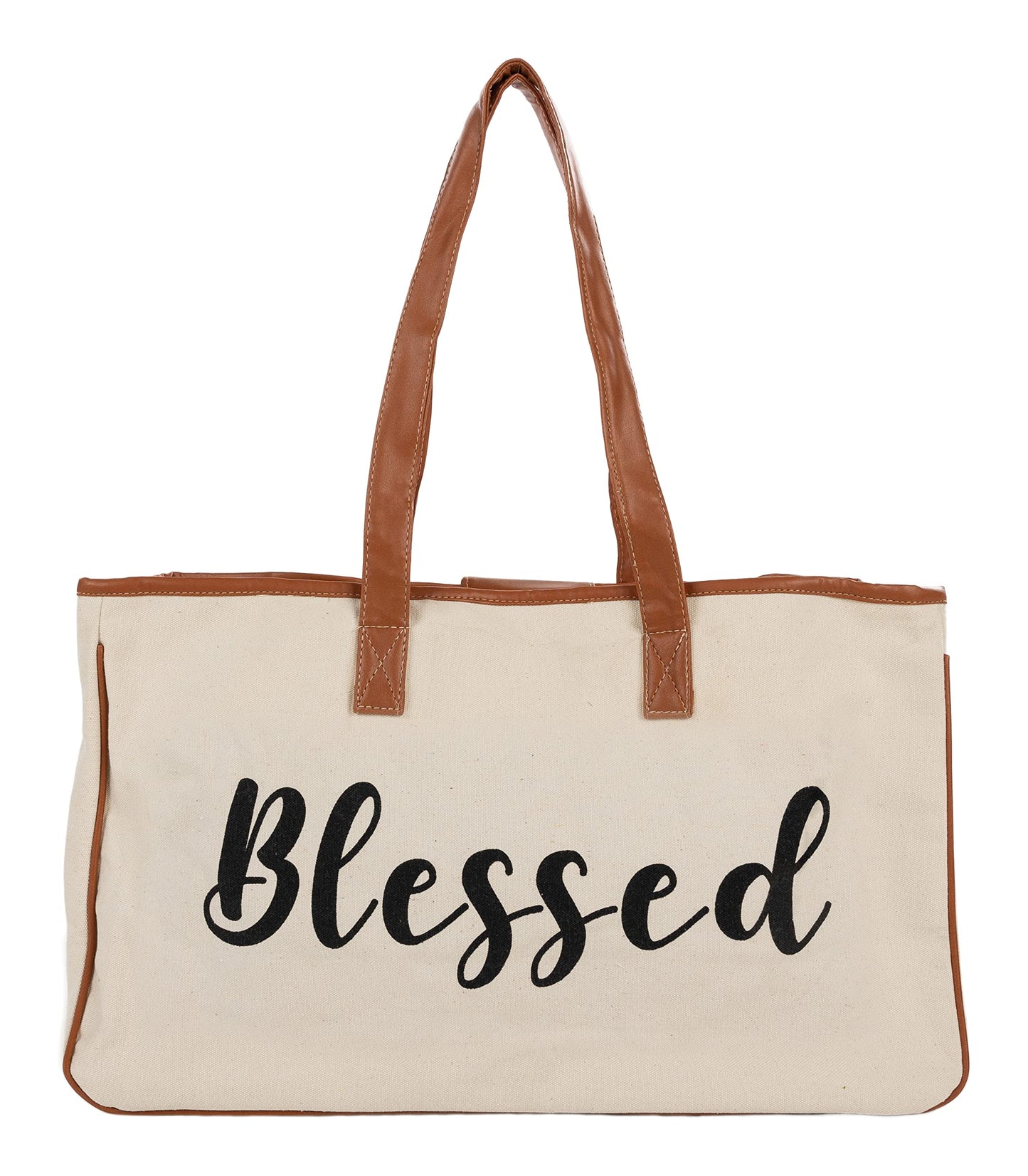 Oversized Constructed Canvas Cotton Tote Bag by Funky Junque
