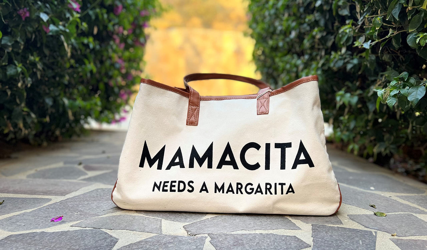 Oversized Constructed Canvas Cotton Tote Bag by Funky Junque