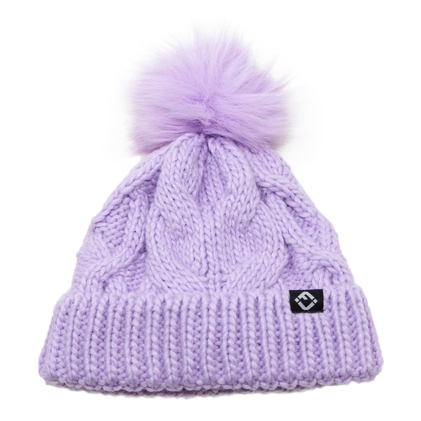 Baby Cable Knit Fleece Lined Pom Beanie by Funky Junque