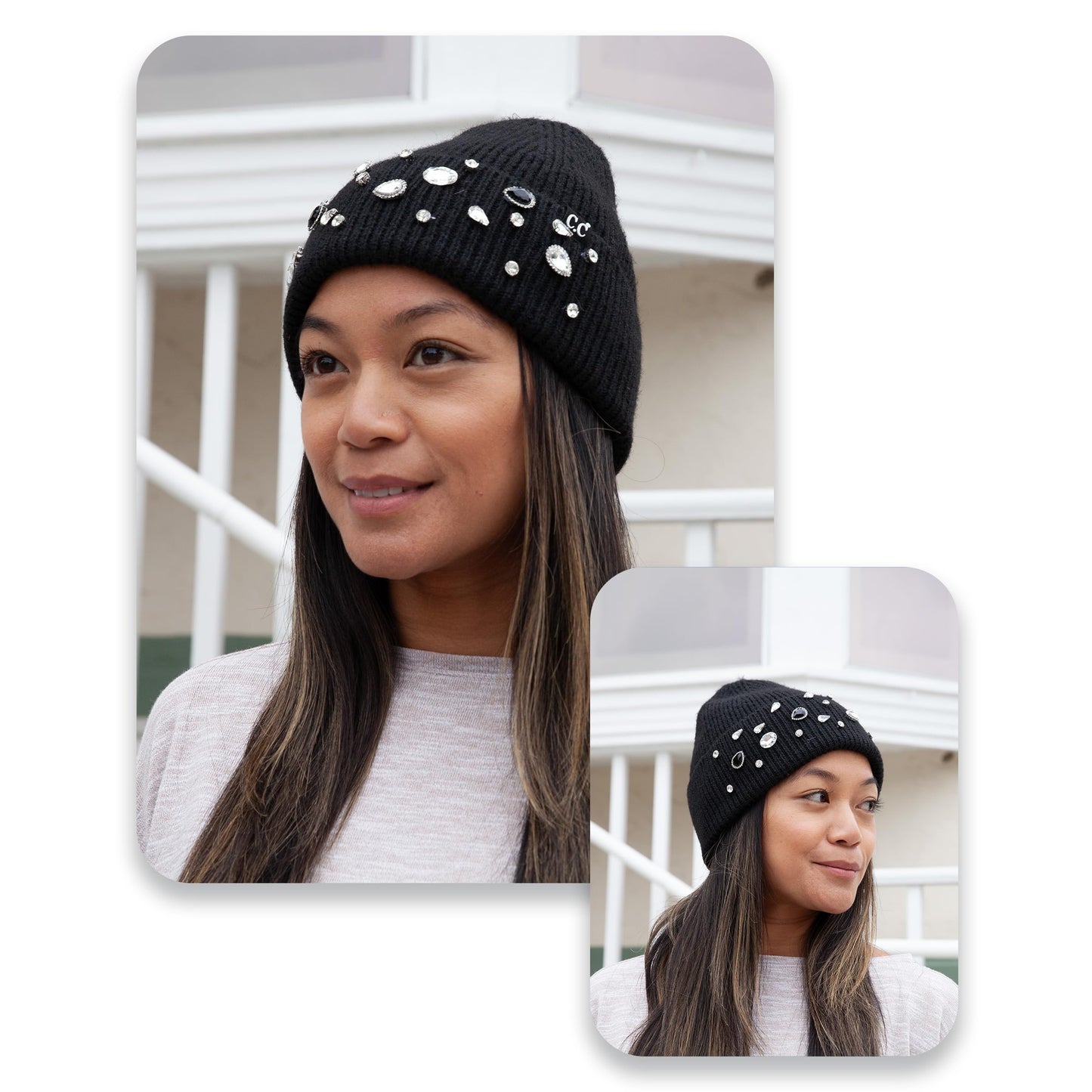 Rhinestone Sparkle Beanie by Funky Junque