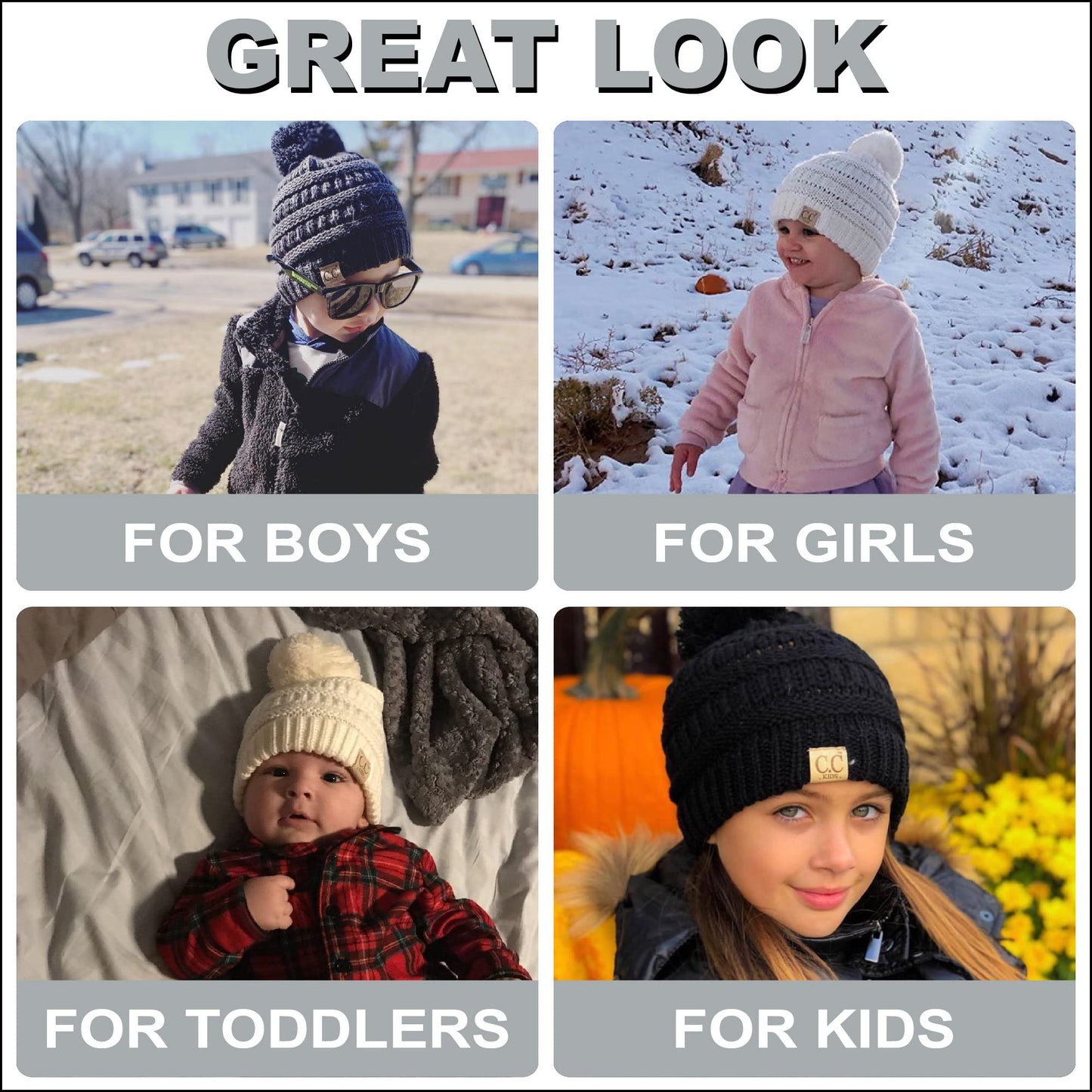 Kids Pom Beanie by Funky Junque