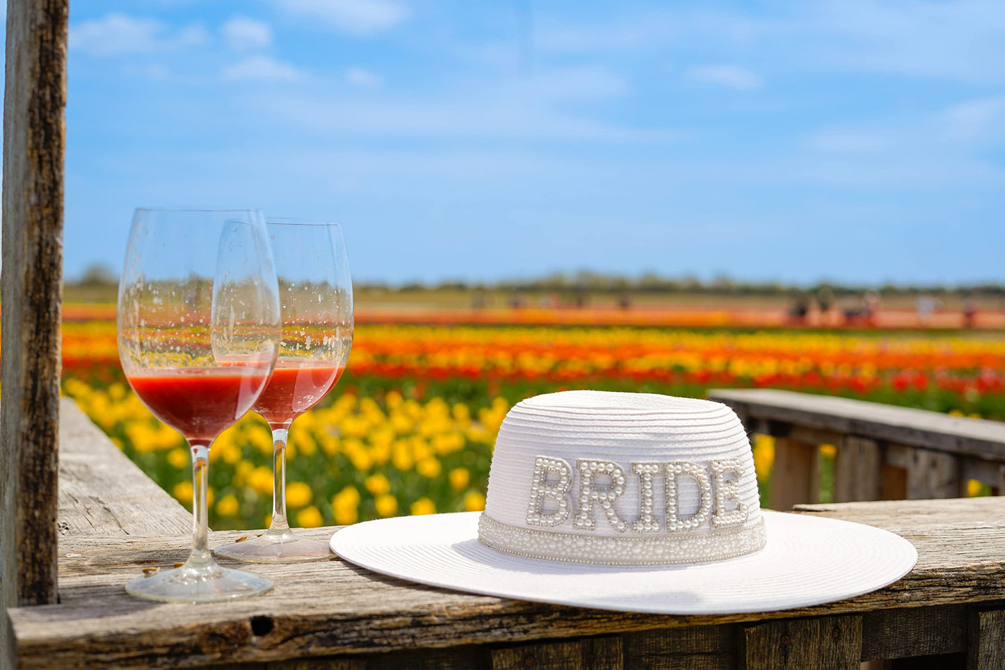 Bridal Wide Brim Floppy Sun Hat by Funky Junque