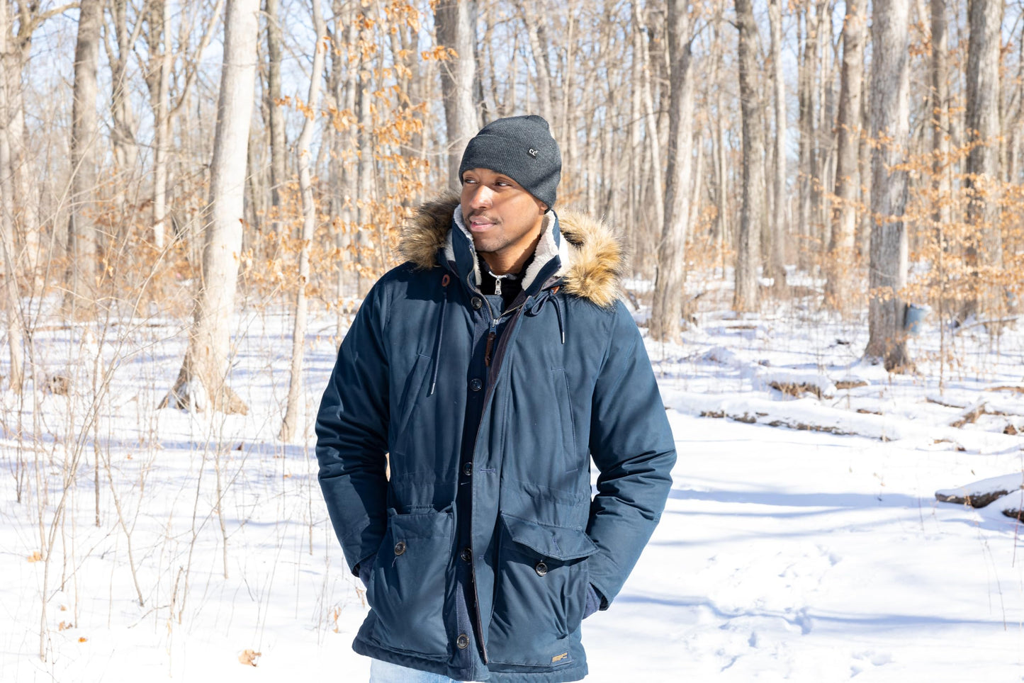 Mens Solid Cuff Knit Beanie