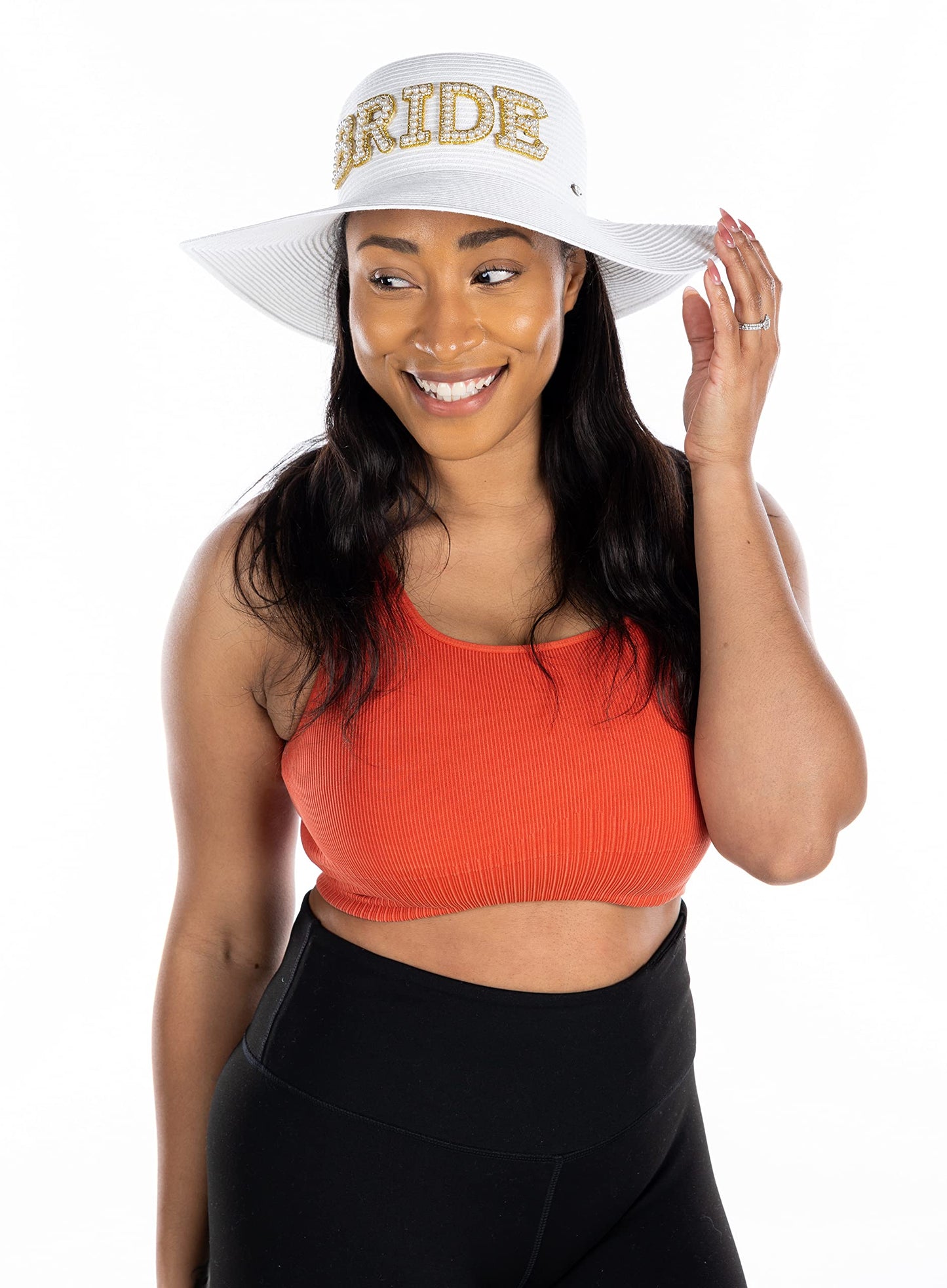 Bridal Wide Brim Floppy Sun Hat by Funky Junque