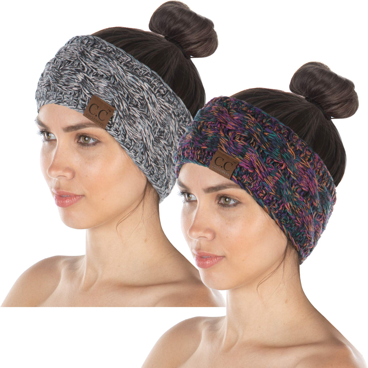 Funky Junque Exclusives Womens Head Wrap Lined Headband Stretch Knit Ear Warmer