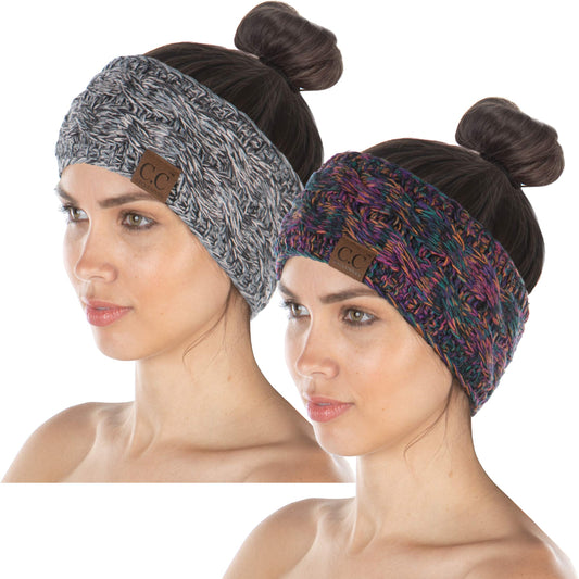 Funky Junque Exclusives Womens Head Wrap Lined Headband Stretch Knit Ear Warmer