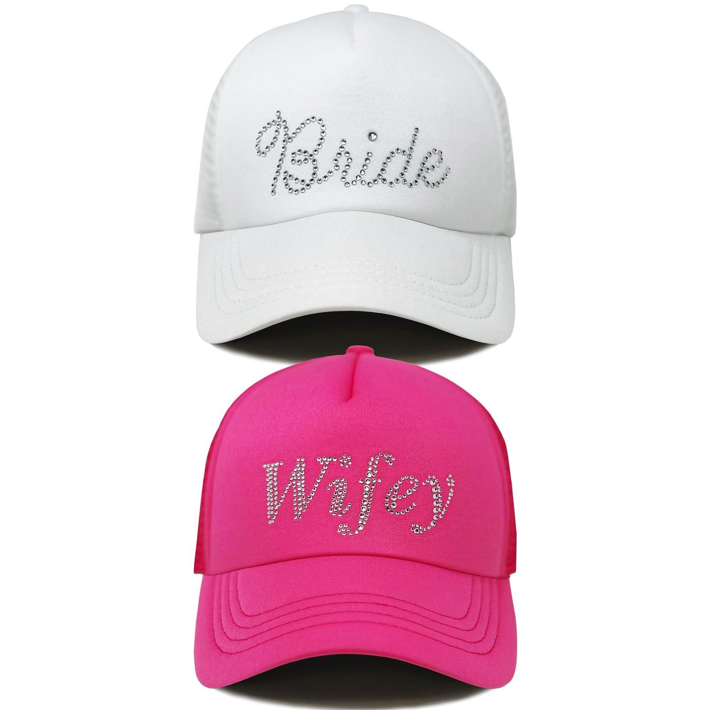 Bride - Rhinestone Embellished Trucker Hats by Funky Junque