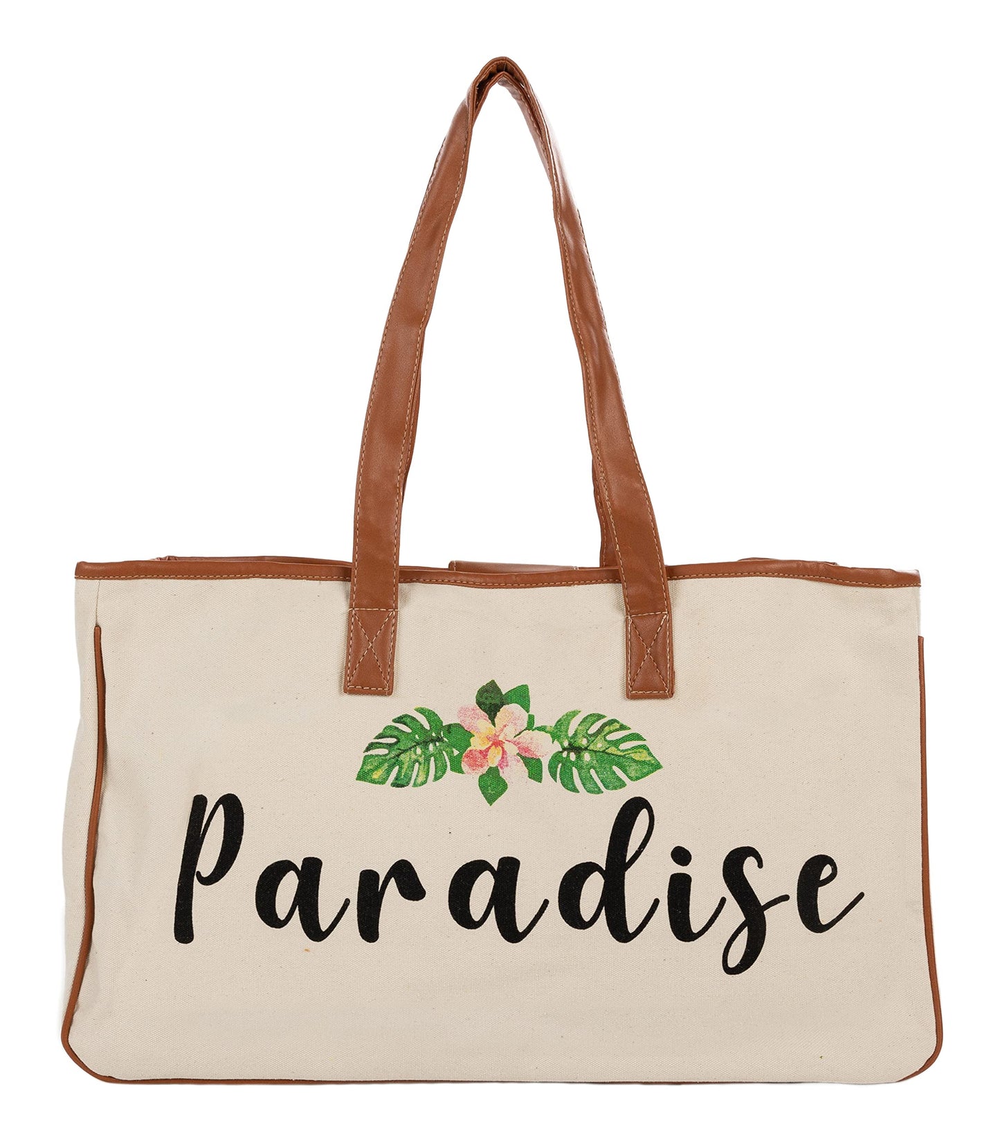 Oversized Constructed Canvas Cotton Tote Bag by Funky Junque