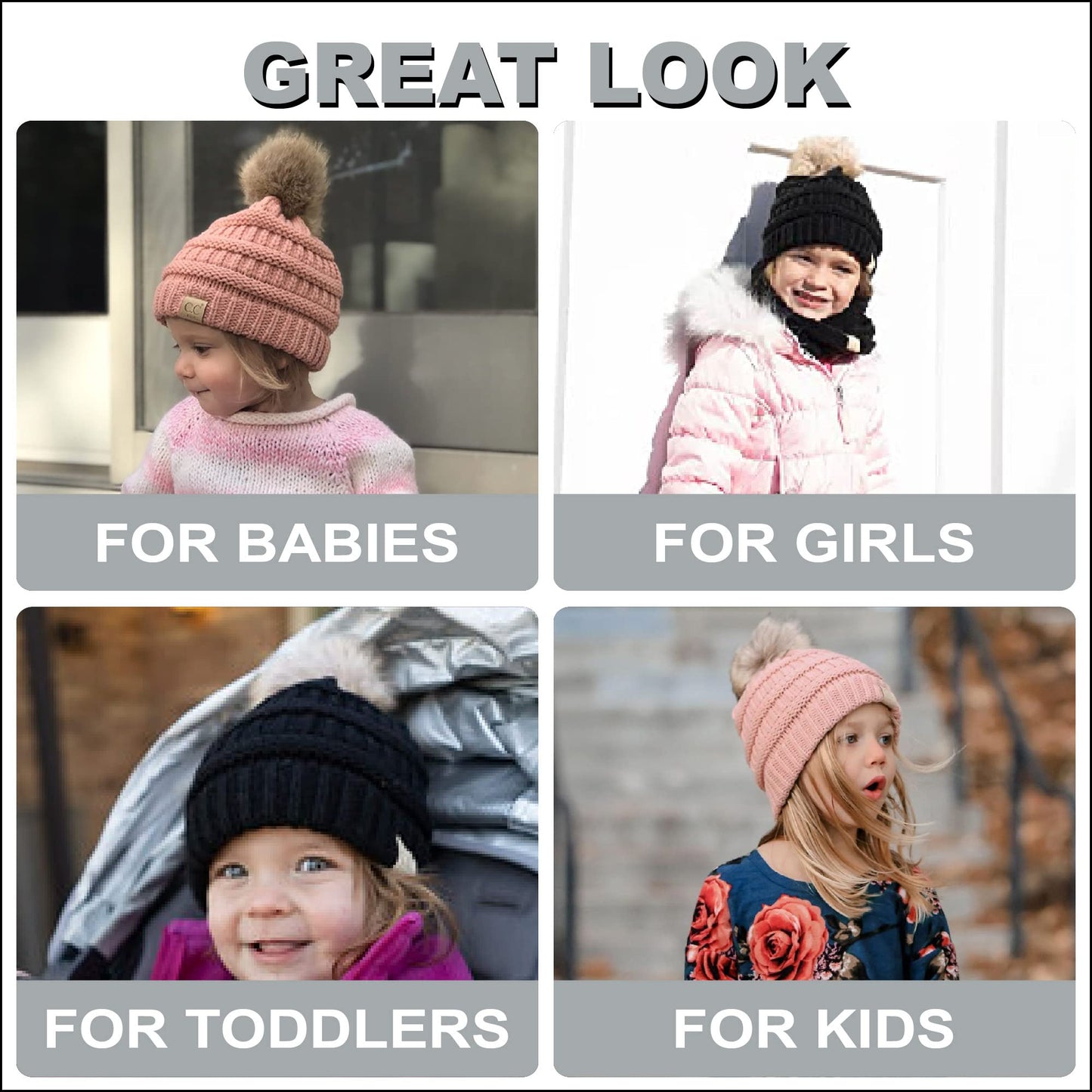 Kids Pom Beanie by Funky Junque