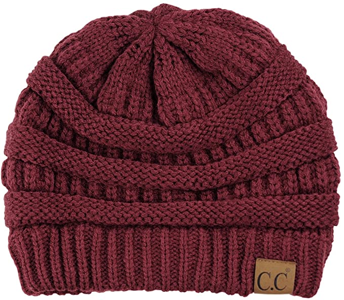 C.C. Classic Fit Cable Knit Beanie - Solid Colors