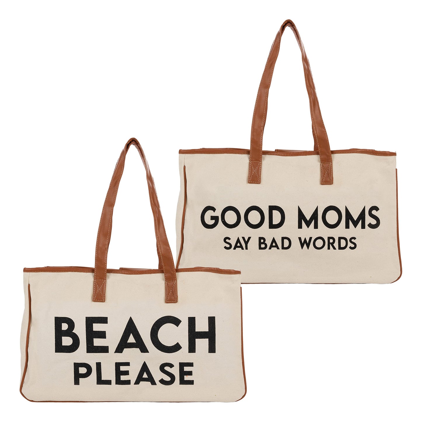 Oversized Constructed Canvas Cotton Tote Bag by Funky Junque